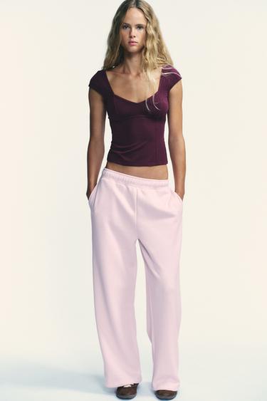 TOP MED LYOCELL OG BLONDE - lilla fra Zara - Billede 0