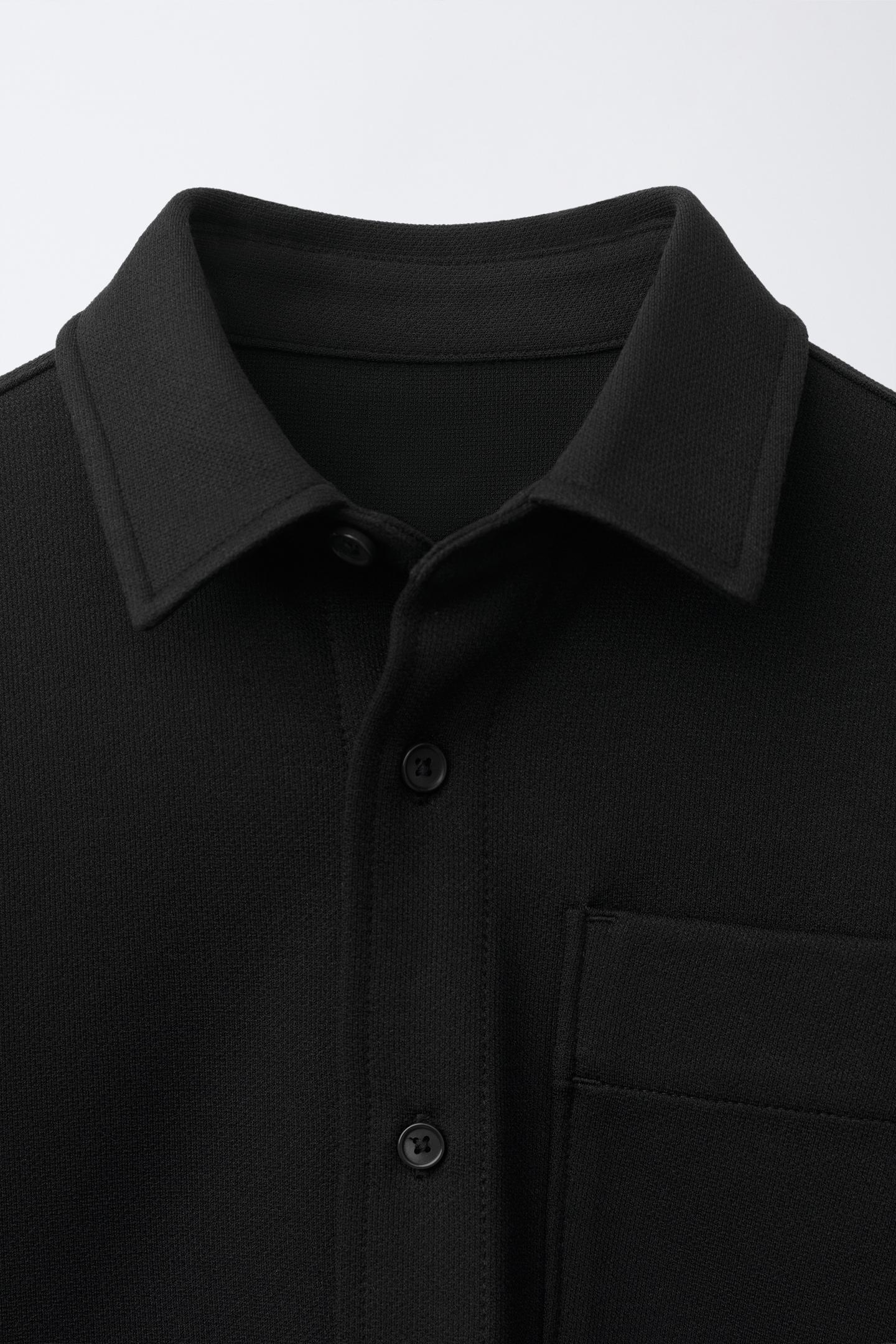 Детская рубашка Zara Comfort Pocket Overshirt, цвет: Чёрный — фото 3