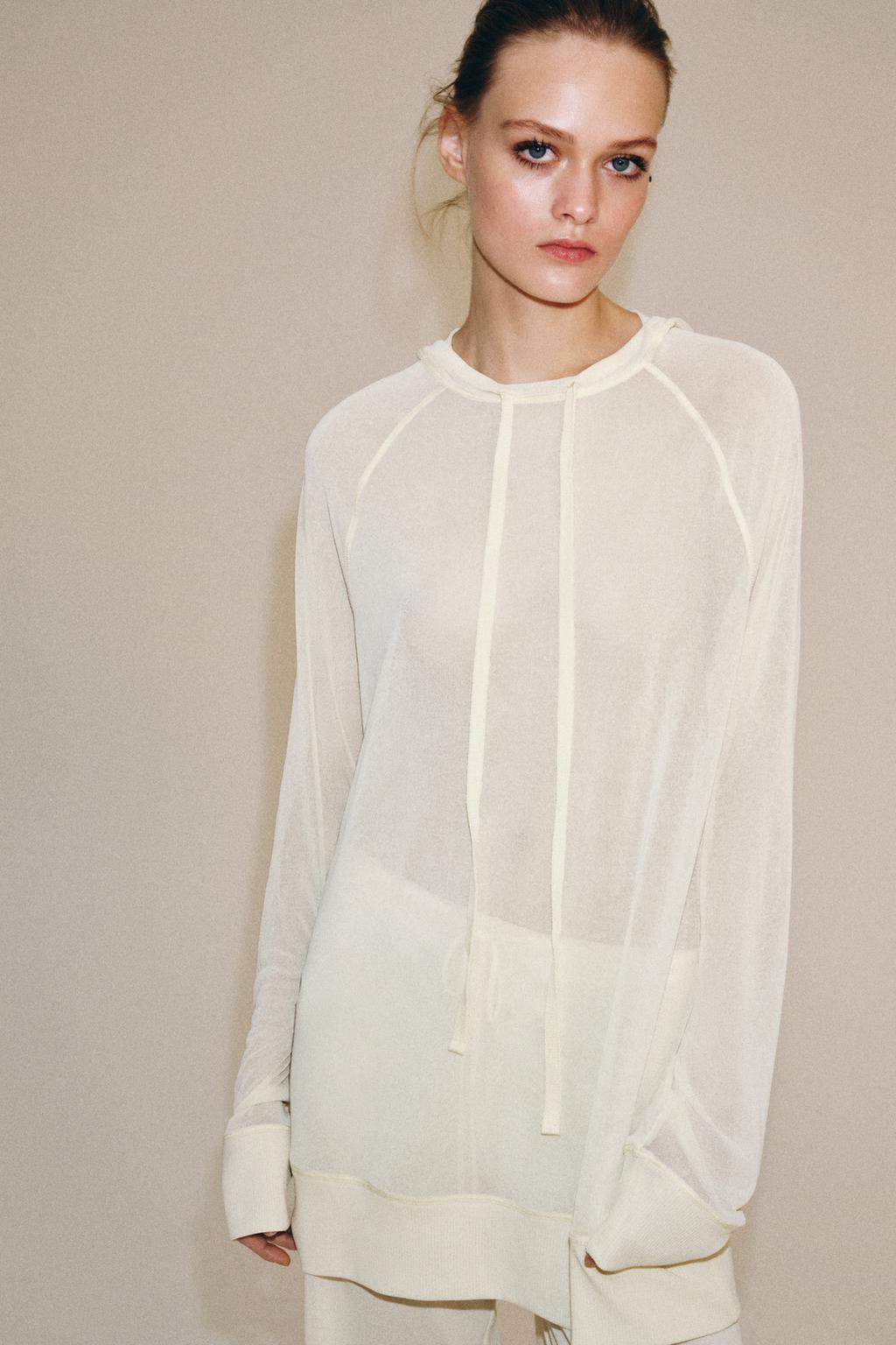 FLUID SEMI-SHEER SWEATSHIRT