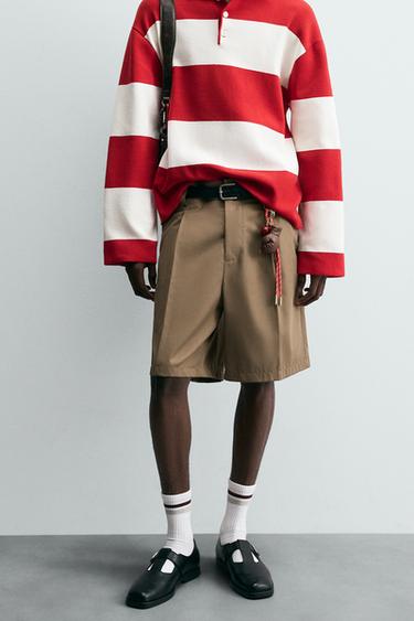 Zara REGULAR FIT SHORTS - Mink