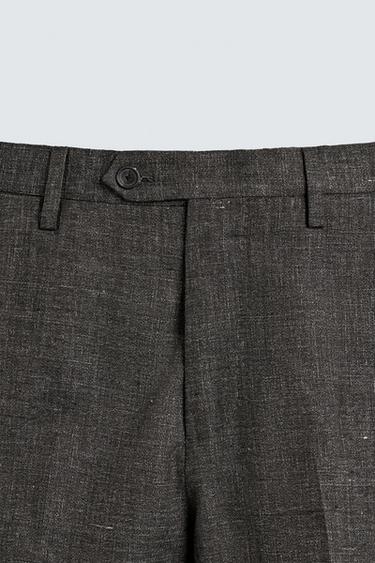 REGULAR FIT TEXTURED SUIT TROUSERS - Dark brown by Zara - Image 6