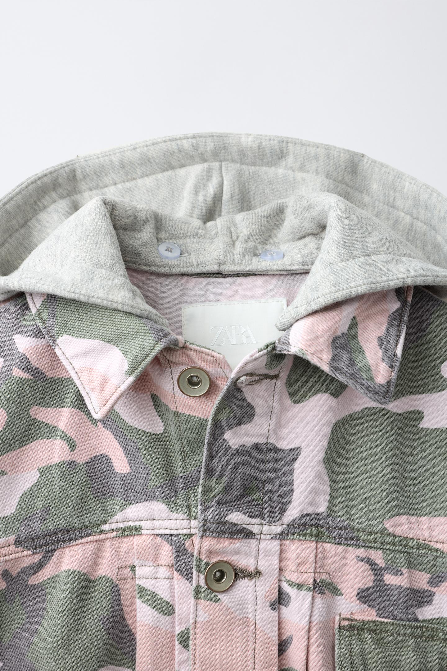 Детская куртка Zara Printed with Detachable Hood, цвет: Розовый — фото 4