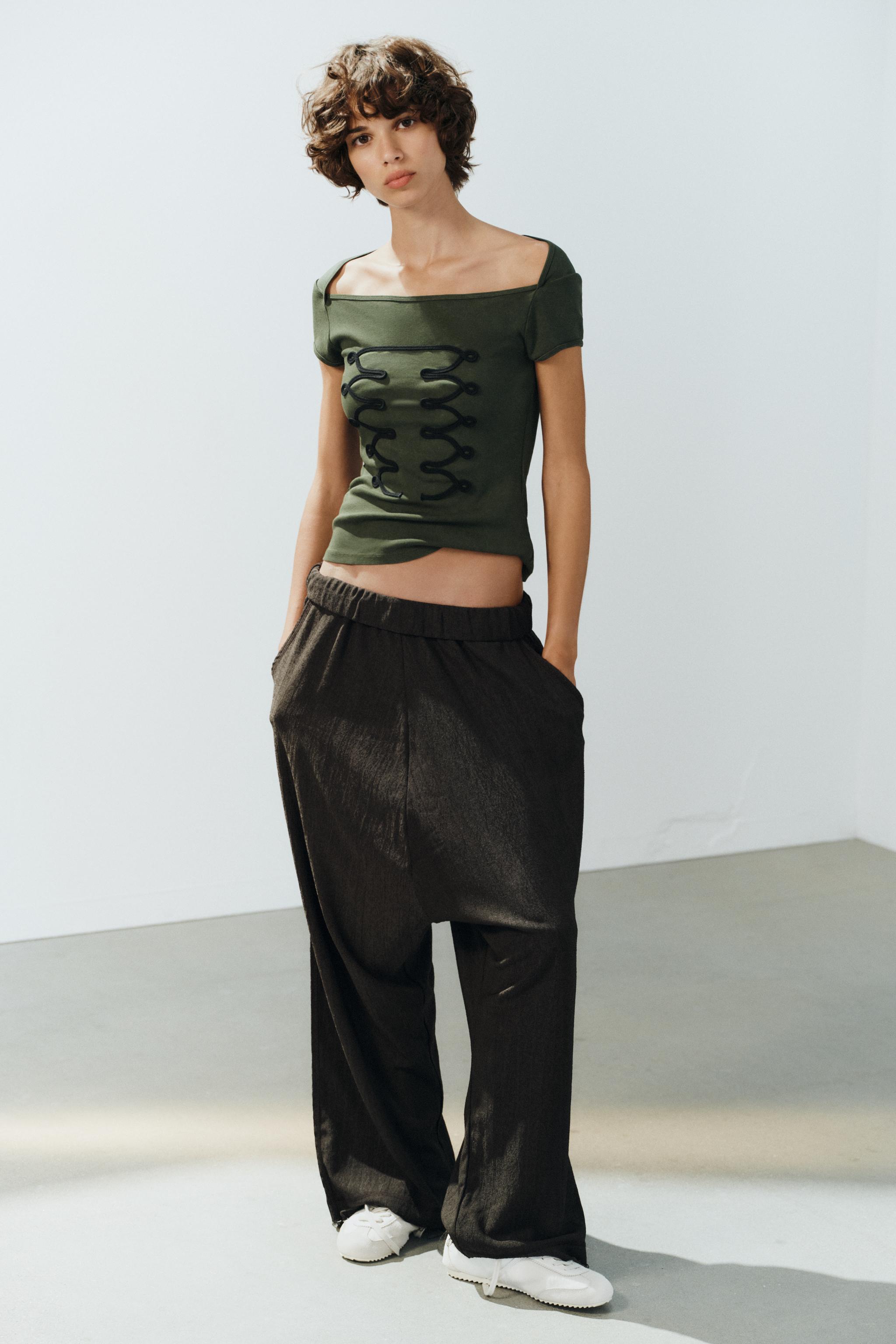 WASHED EFFECT TOP WITH FROG FASTENINGS — Khaki