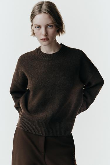 SOFT KNIT JUMPER - Dark brown by Zara