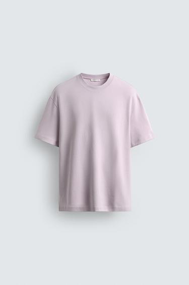 RELAXED FIT INTERLOCK T-SHIRT /04 - Pink / Lilac by Zara