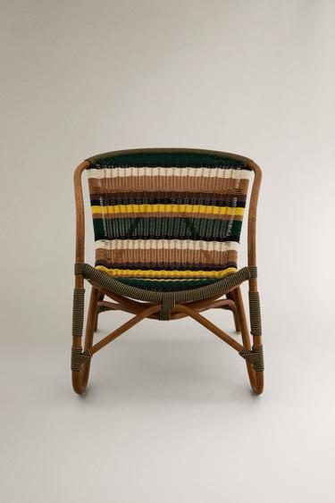 MULTICOLOURED WOVEN CHAIR X COLLAGERIE - striped by Zara