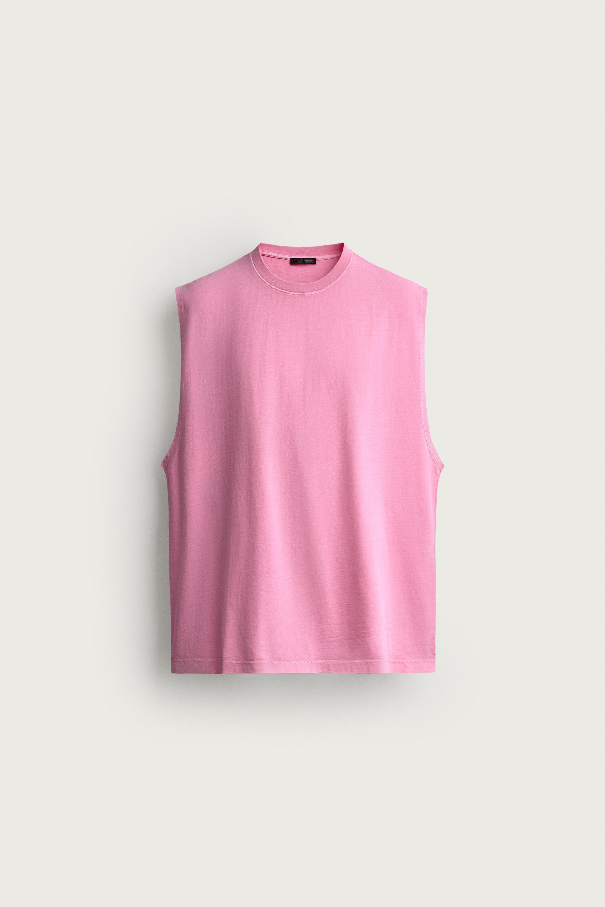WASHED TANK TOP — Neon pink