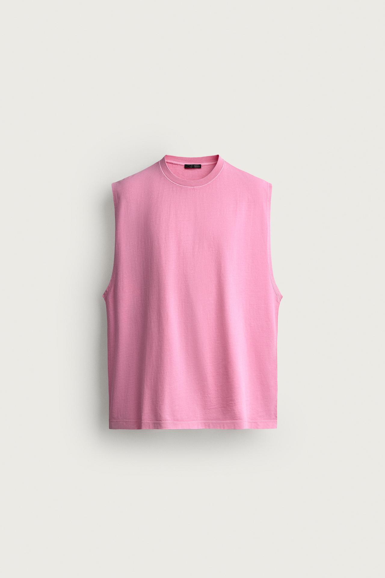 WASHED TANK TOP — Neon pink