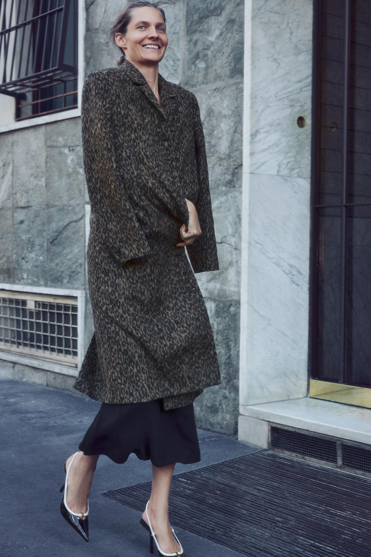 ZW COLLECTION LONG ANIMAL PRINT COAT