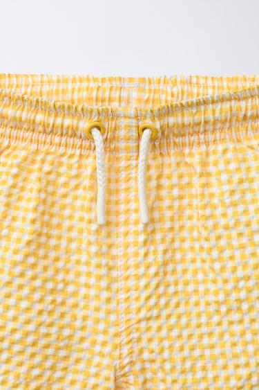 SHORT DE BAIN À CARREAUX VICHY (2-6 ANS) - Jaune de Zara - Image 2