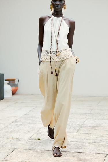 TOP RUSTIQUE BAS EN CROCHET - Beige clair de Zara - Image 2