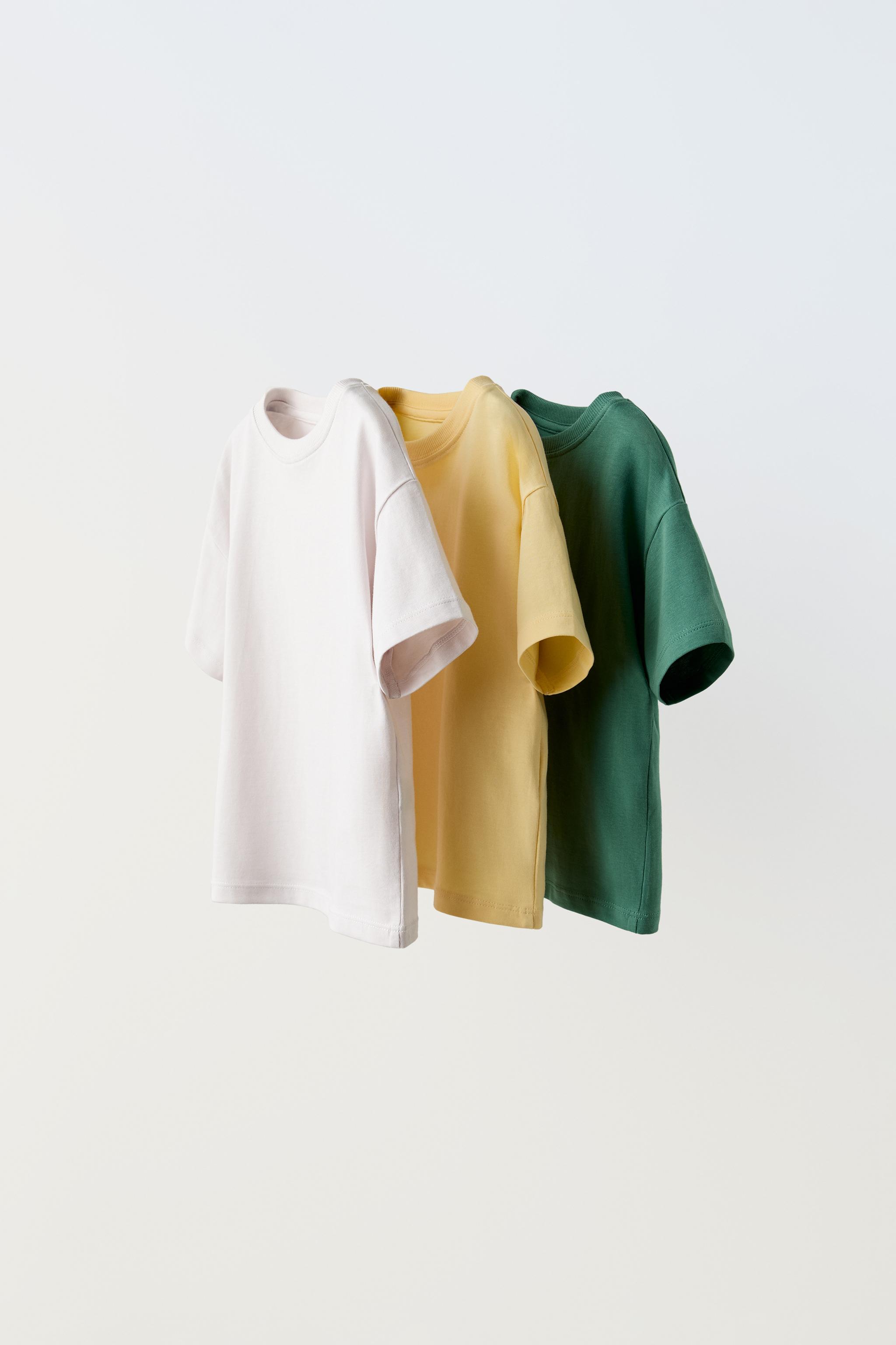 THREE PACK OF PLAIN T SHIRTS Yellow ZARA United States