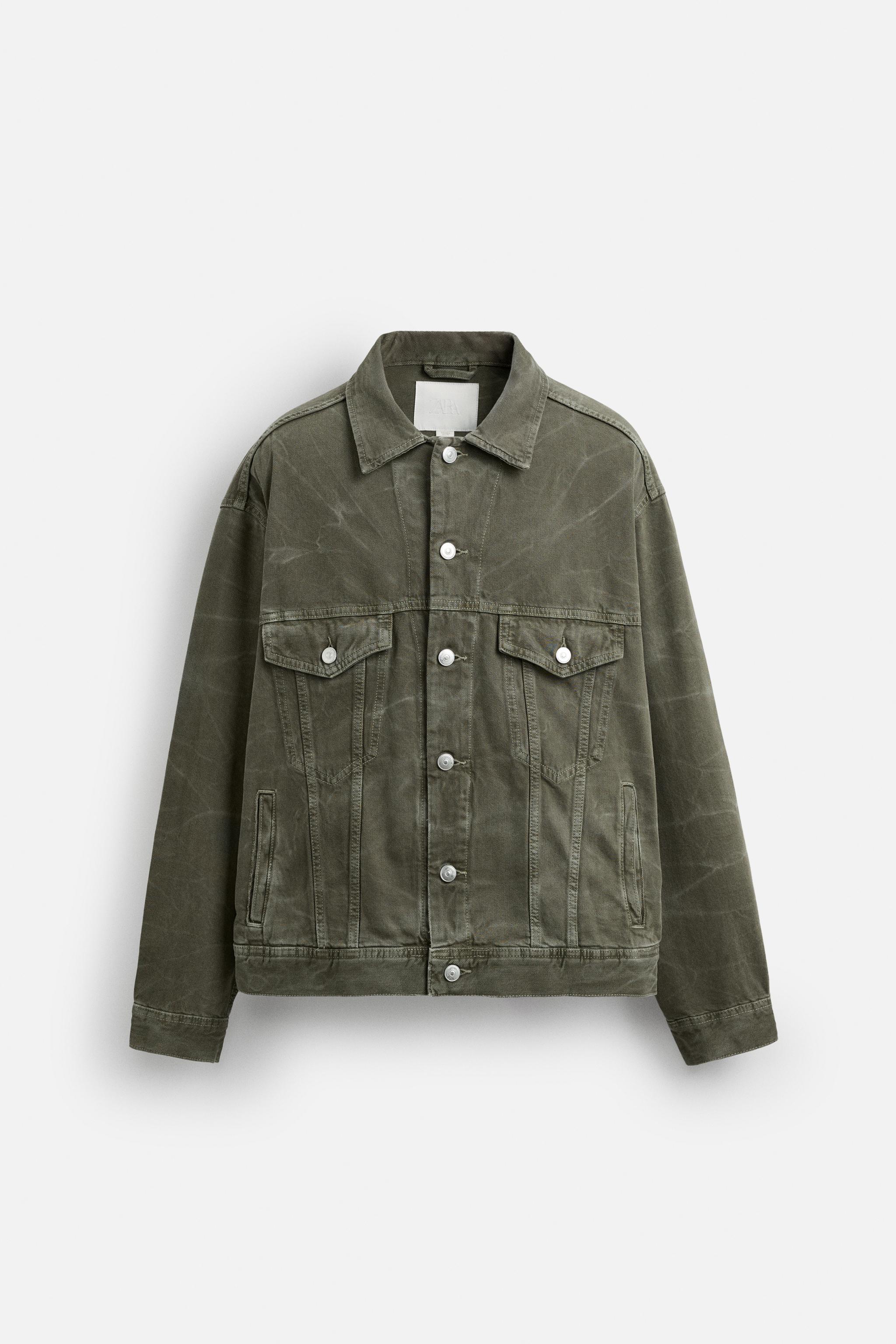 【ZARA】ベーシック デニムジャケット カーキ | 1538/405/505 BASIC DENIM JACKET - Black | ZARA Spain