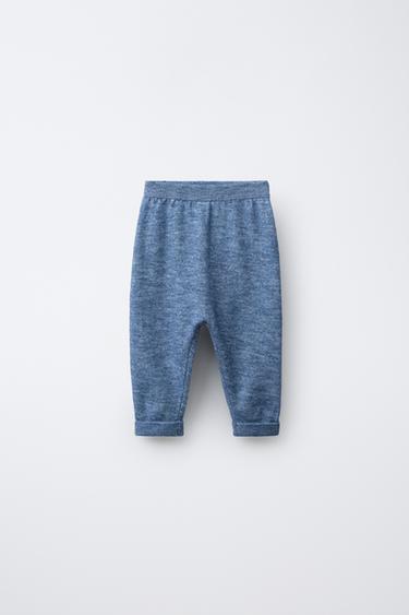 Zara WOOL AND CASHMERE SAROUEL PANTS - Blue marl