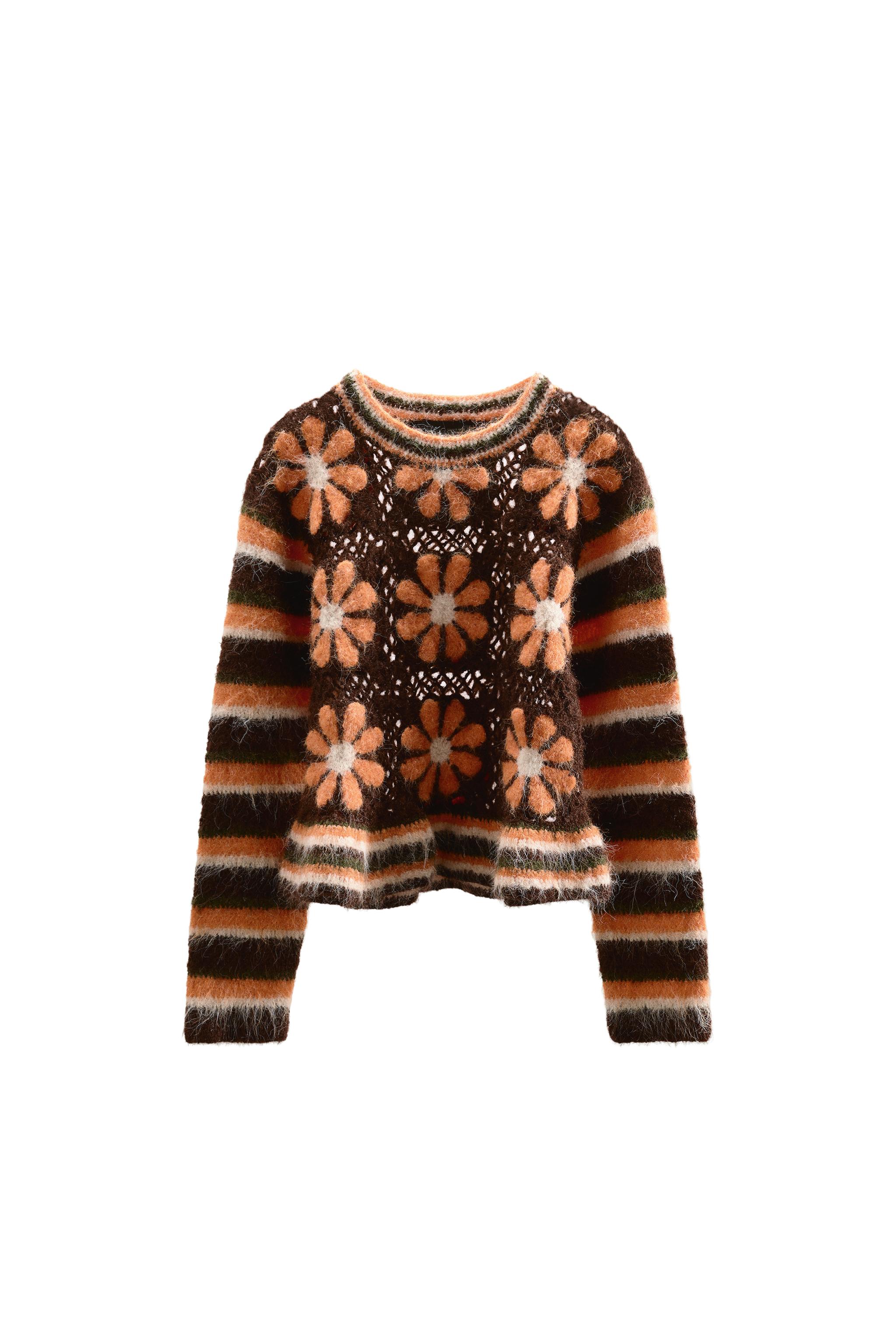 ZW COLLECTION CONTRAST LACE TOP SECOND HAND | Zara Preowned