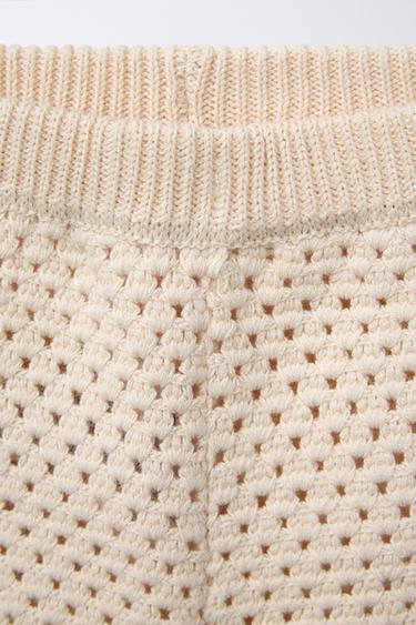 STRAWBERRY CROCHET KNIT BERMUDA SHORTS - Mid-ecru by Zara - Image 2