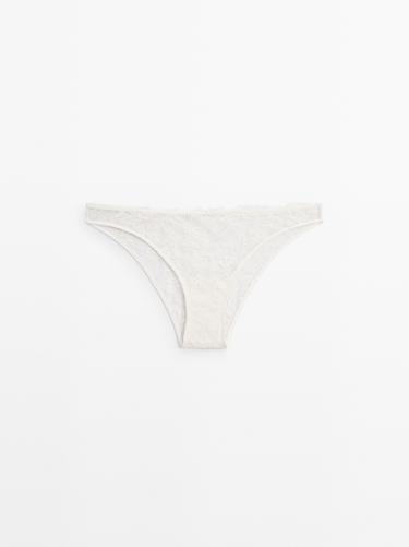 Scalloped lace briefs — Ecru 1