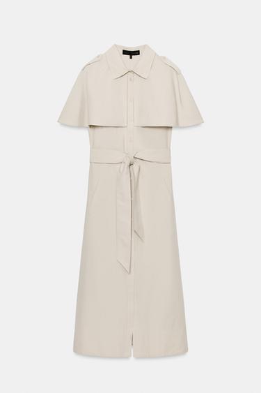 ROBE CHEMISE CAPE ZW COLLECTION - Camel clair de Zara - Image 5