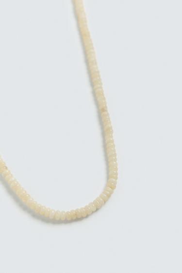 BEADED STONE NECKLACE - Ecru by Zara - Image 3