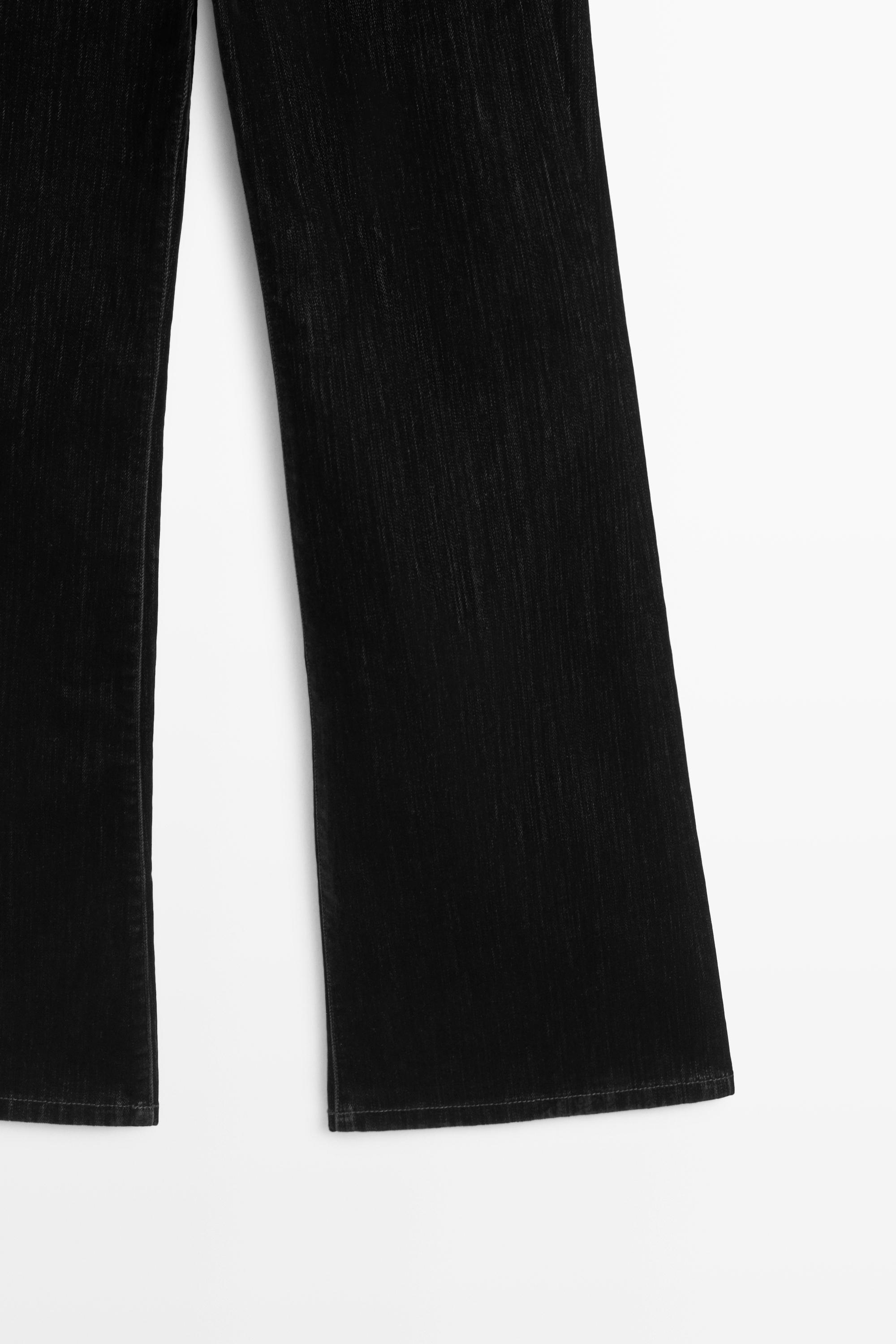 Jean flare cropped taille moyenne floqué