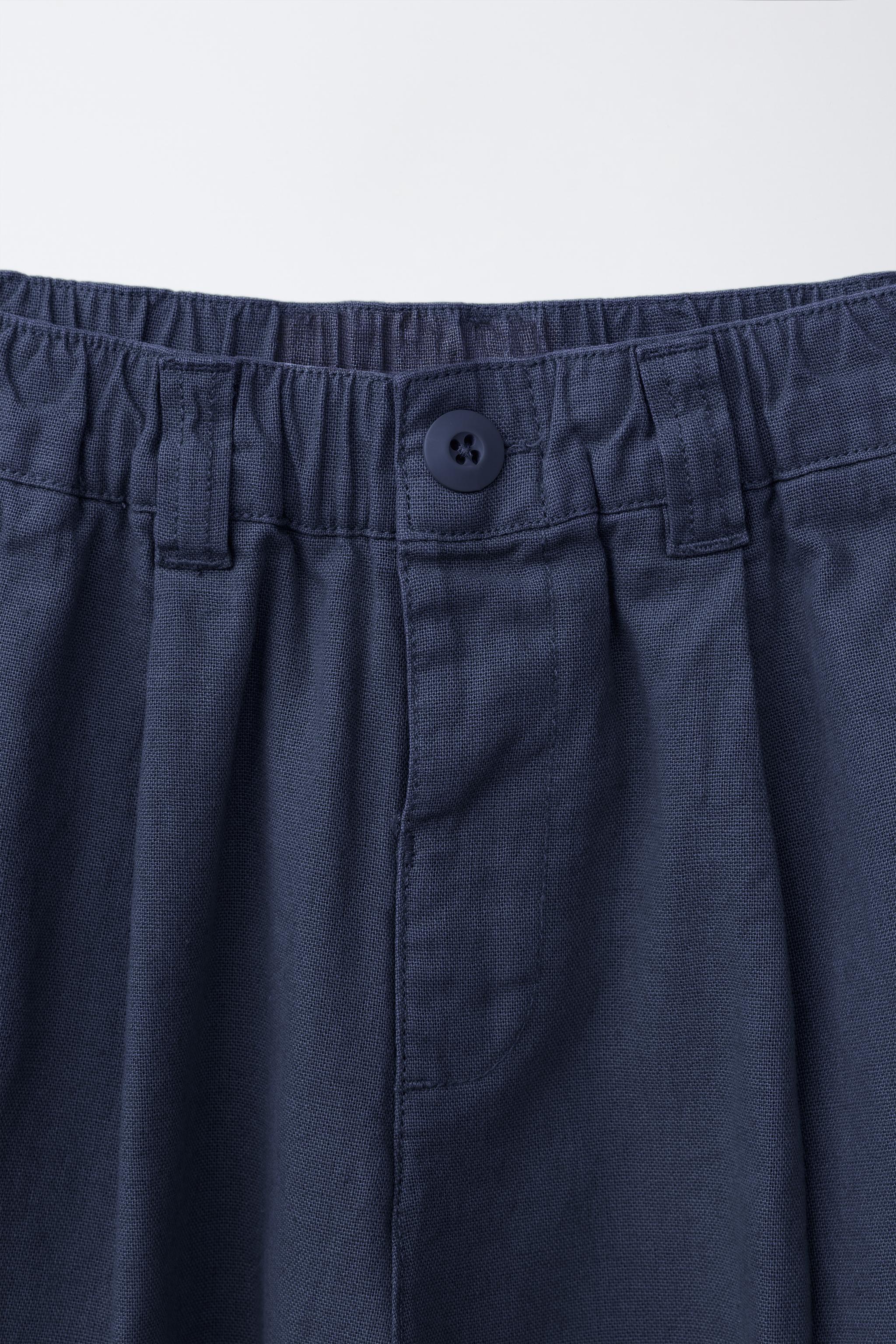 STRAIGHT-LEG COTTON LINEN PANTS