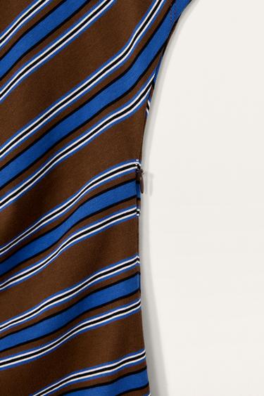 ROBE DRAPÉE RAYURES LIMITED EDITION - Marron de Zara - Image 6