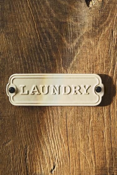 DECORATIVE LAUNDRY PLATE - Cream by Zara