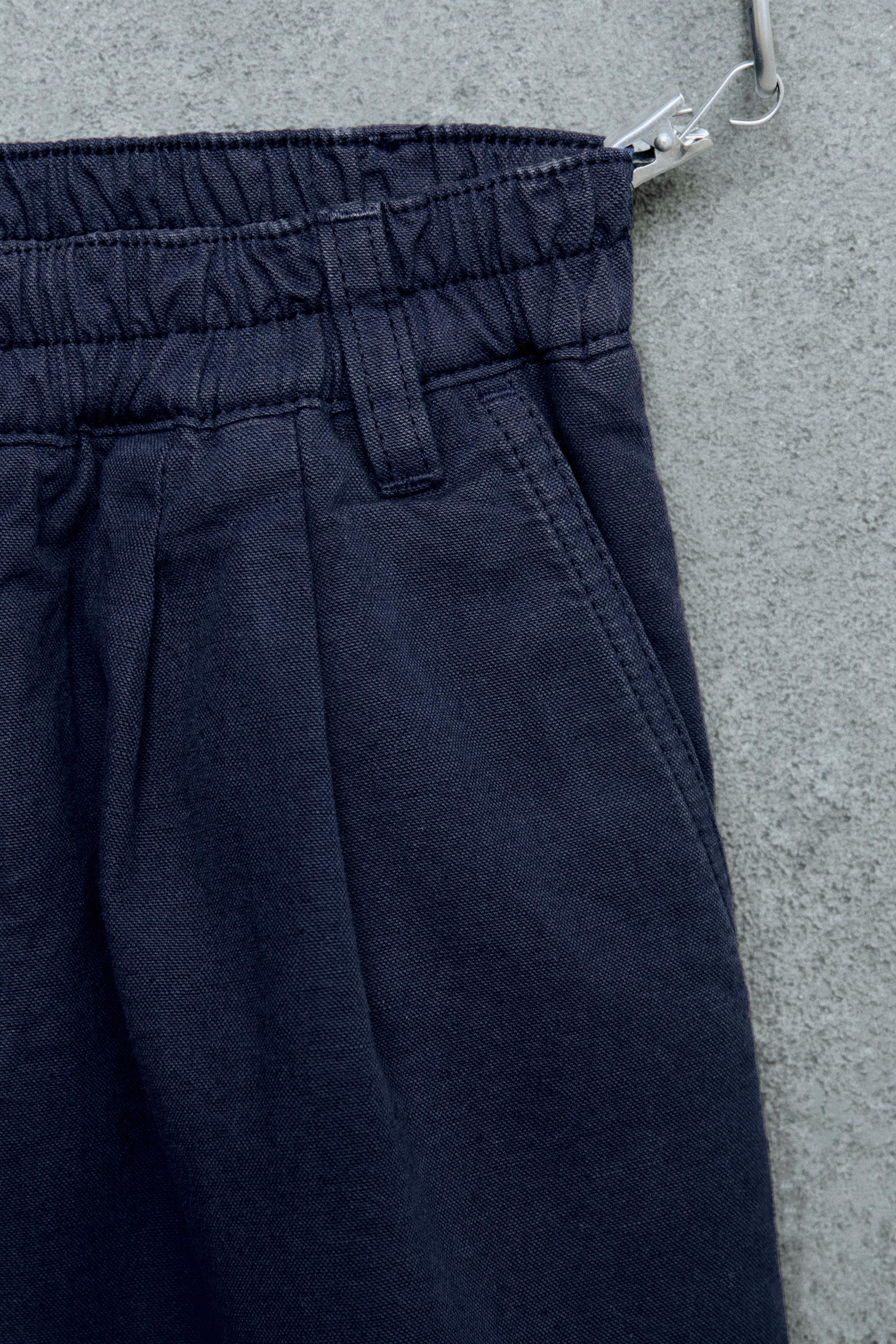 STORIESZ - PANTALON BAGGY À PINCES EN COTON ET LIN