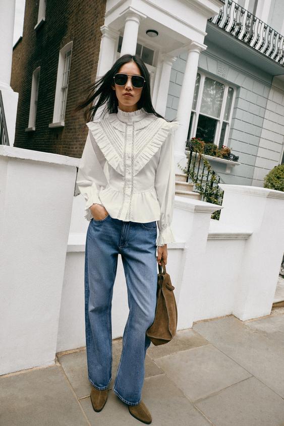 ROMANTIC RUFFLED BLOUSE - White by Zara - Image 0