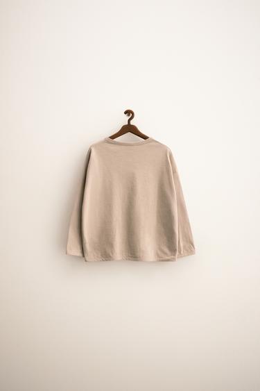 ZARA TIMELESS - PLAIN T-SHIRT WITH PIPING - Stone by Zara - Image 1