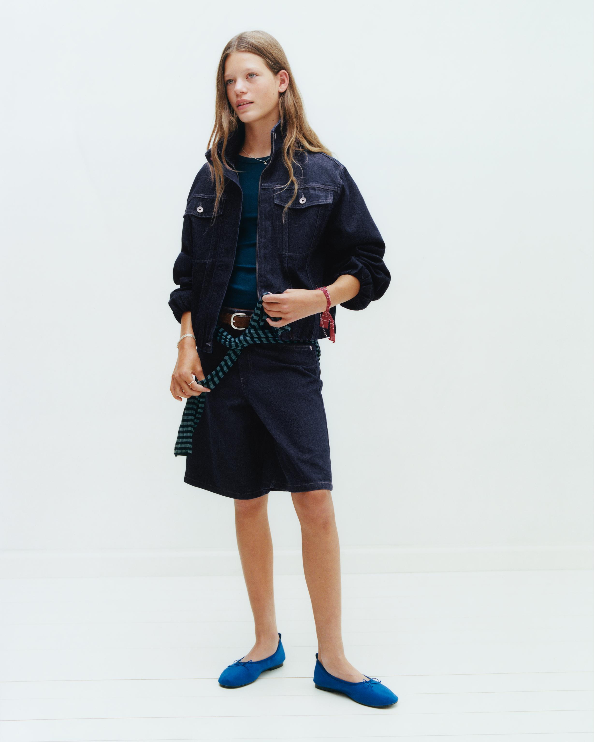 LONG DENIM SHORTS — Blue
