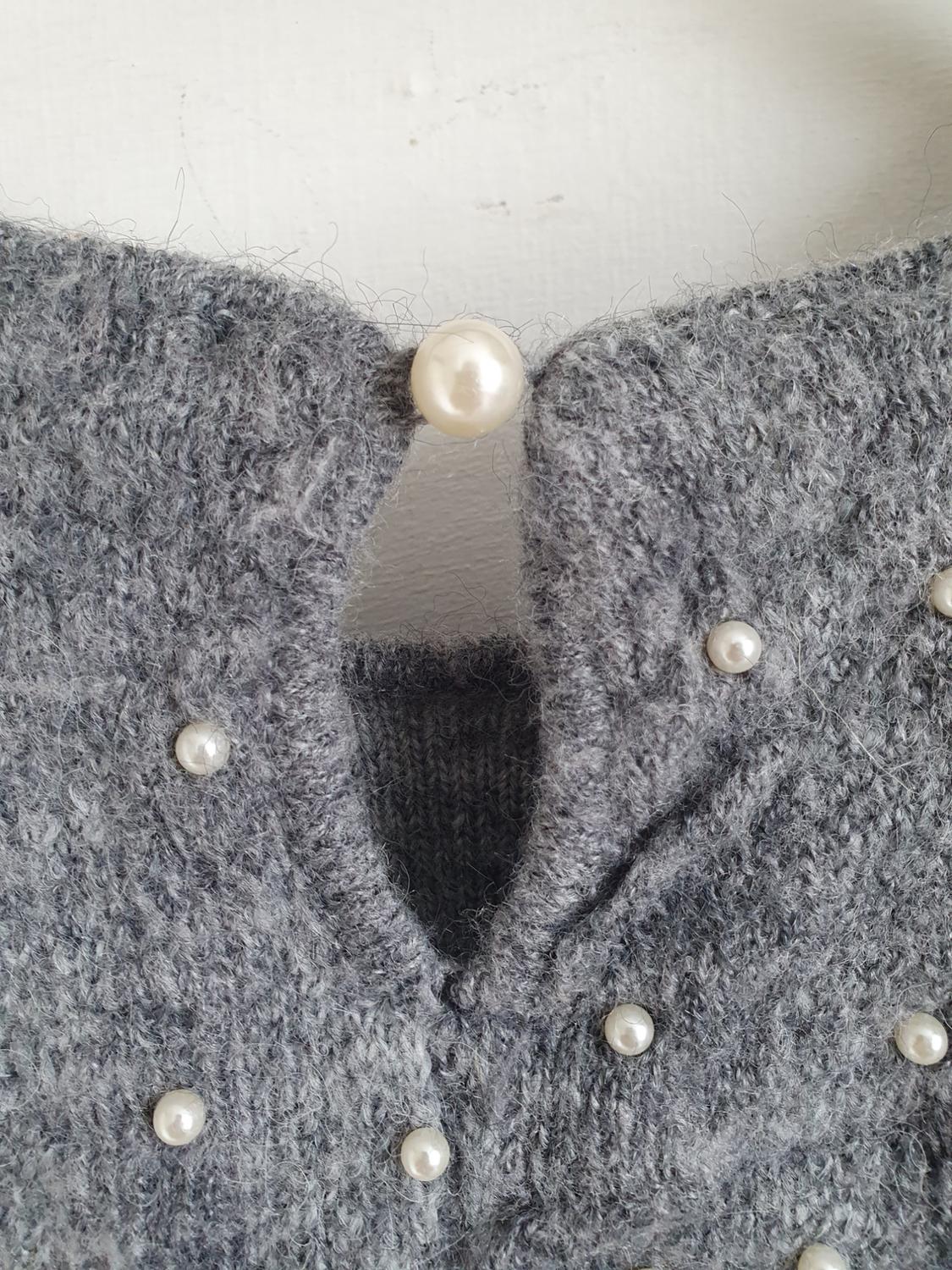 TEXTURED PEARL BEAD KNIT SWEATER - Image 8