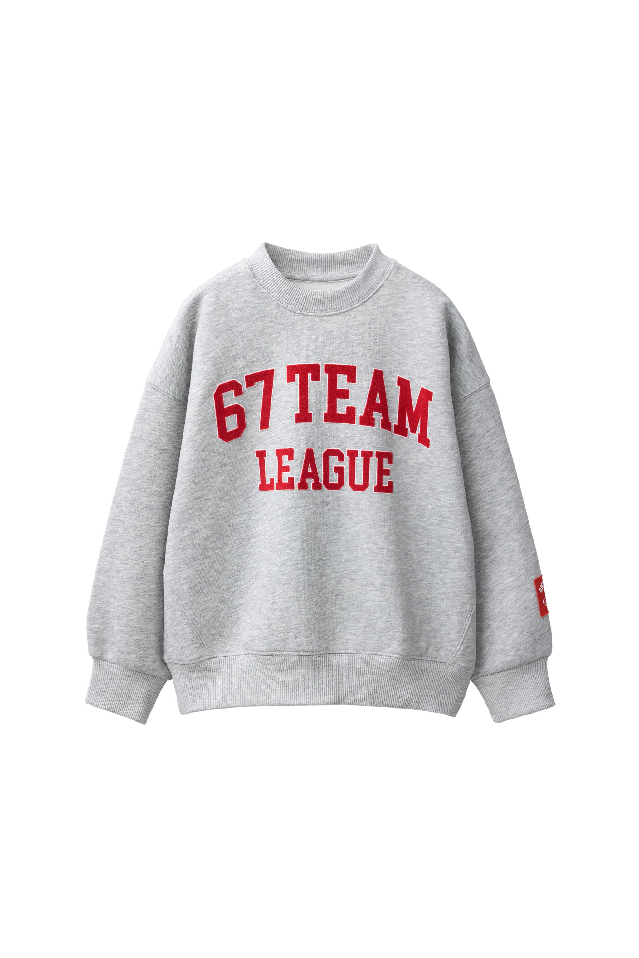 TEAM SIX SEVEN FLOCK PRINT SWEATSHIRT - Grey marl | ZARA Curaçao
