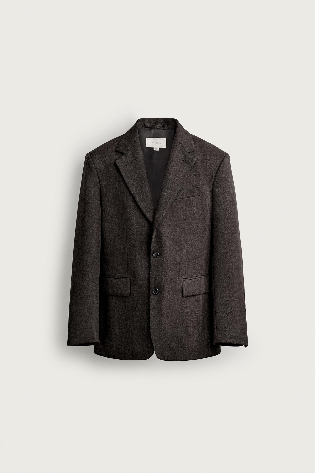 MANTECO® 100% WOOL STRIPED SUIT BLAZER — Black / Brown
