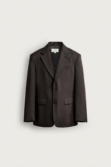 MANTECO® 100% WOOL STRIPED SUIT BLAZER — Black / Brown 1