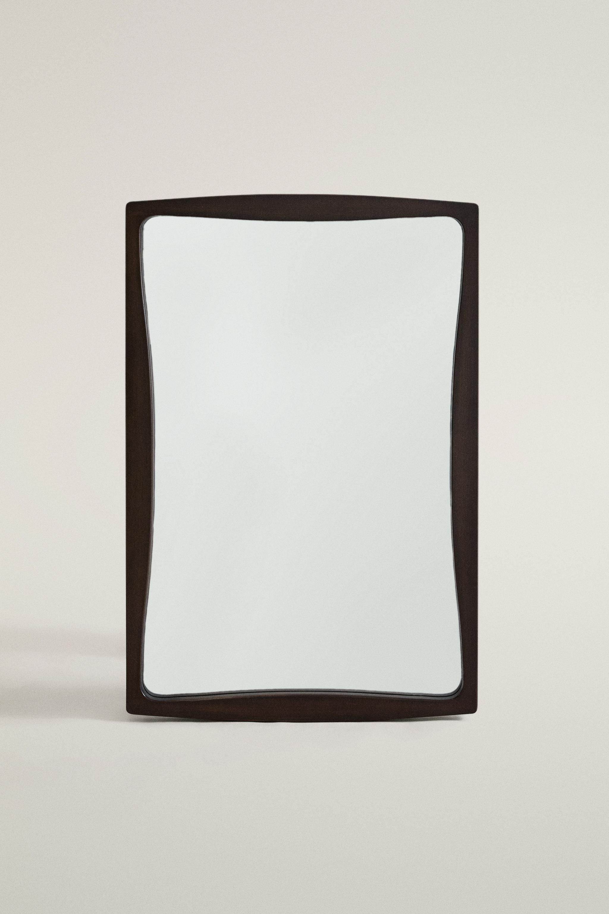 WAVY WOODEN WALL MIRROR
