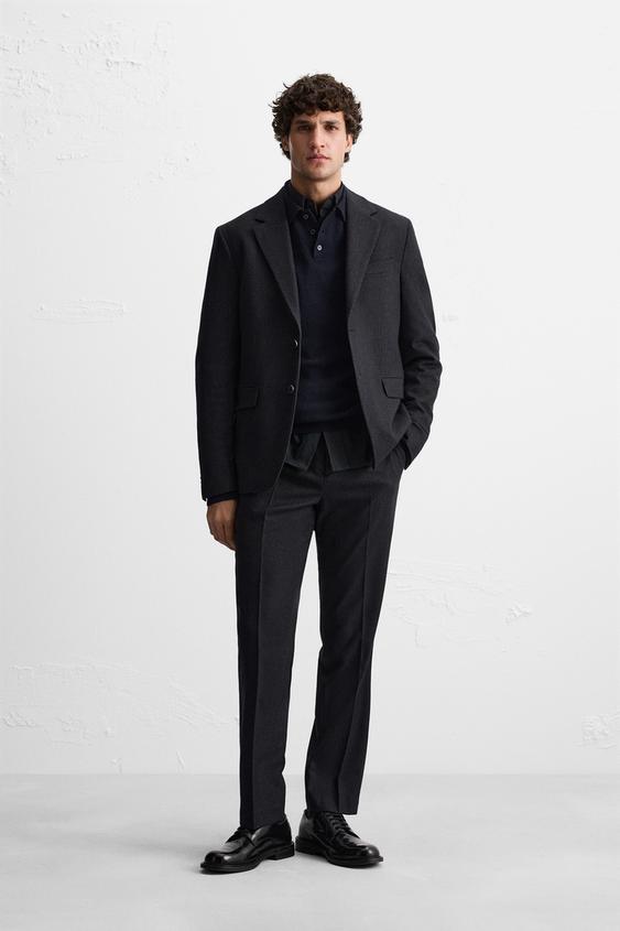 テクスチャー スーツ ブレザー - ネイビーブルー | ZARA Japan / 日本