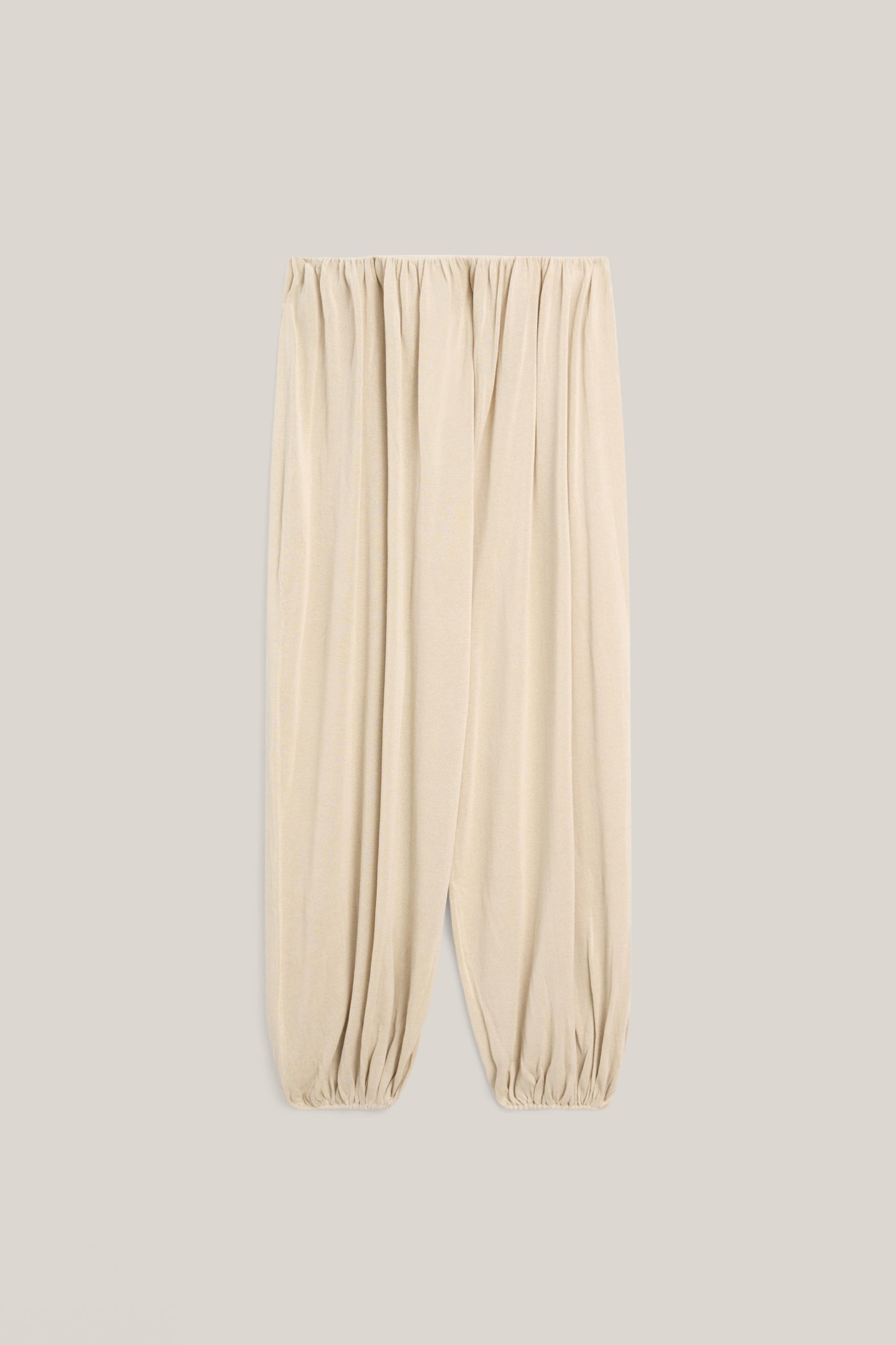 Silk blend total look sarouel trousers - LIMITED EDITION — Sand