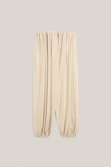 Zara Silk blend total look sarouel trousers - LIMITED EDITION - Sand