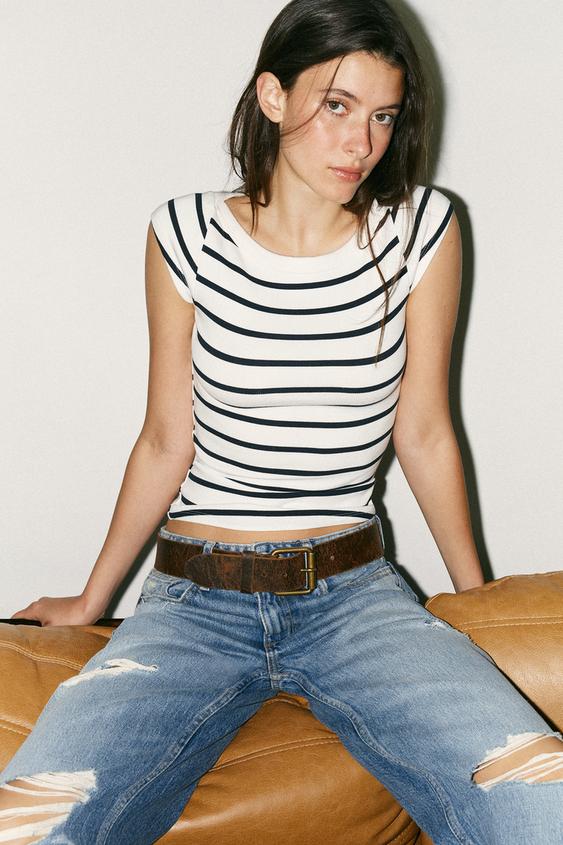 Zara Camiseta Rayas Negras Y Blancas Mujer Camisa Rayas Zara De