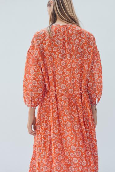ROBE CAFTAN FLEURS RAMIE LIMITED EDITION - Imprimée de Zara - Image 3