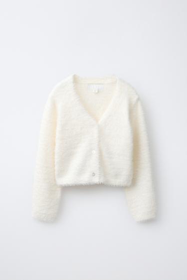 Zara FAUX FUR JACKET - Light beige