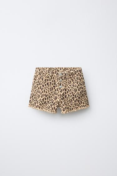 BERMUDA ANIMAL PRINT - Marrón de Zara