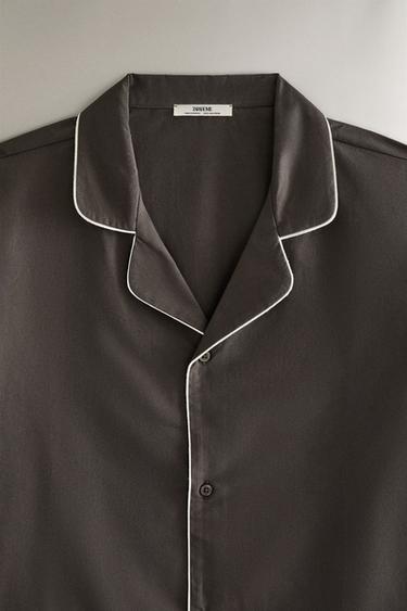 POPLIN SHIRT - Dark grey by Zara - Image 1