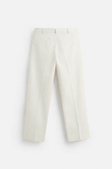 PANTALON REGULAR FIT STRUCTURE - Écru de Zara - Image 7