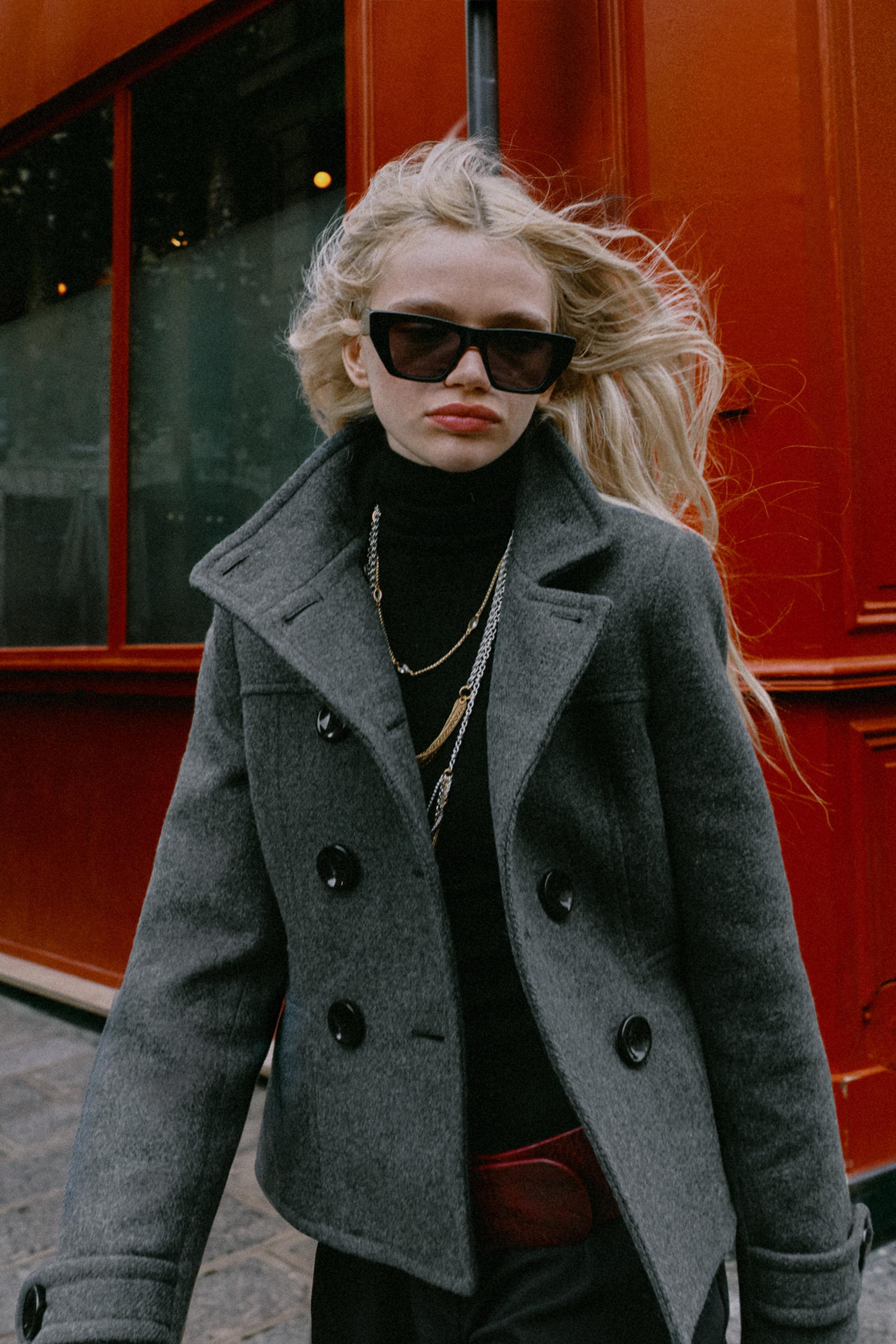 STAND COLLAR WOOL COAT