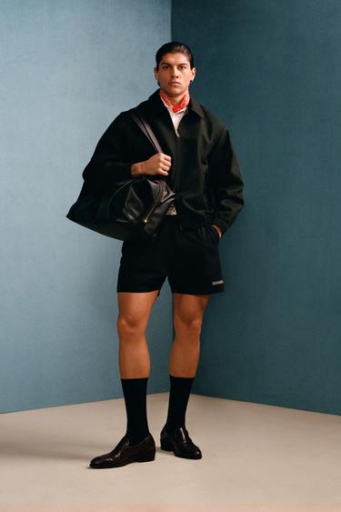 WILLY CHAVARRIA X ZARA EMBROIDERED JOGGER BERMUDA SHORTS - Black by Zara