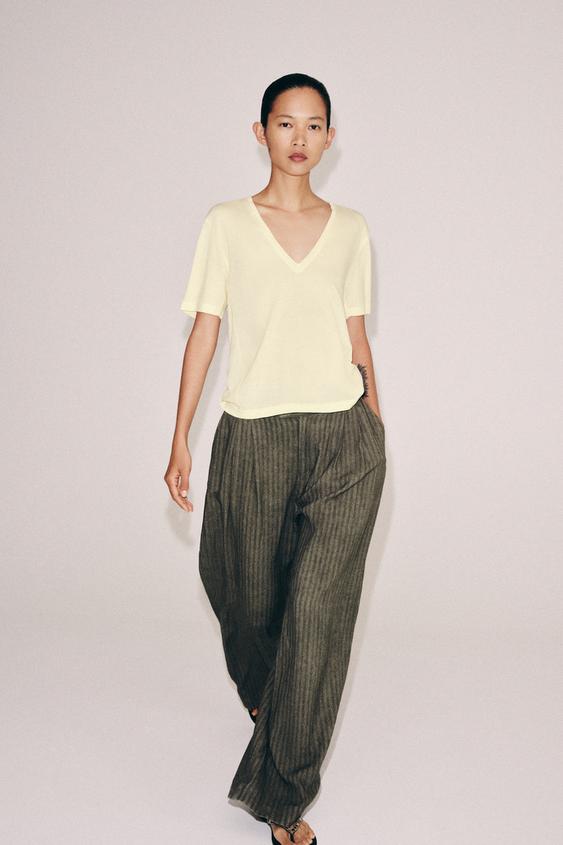 FLOWY V-NECK T-SHIRT from Zara - $25.90