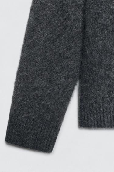 PULL INTARSIA BROSSÉ SOSHIOTSUKI X ZARA - Gris anthracite de Zara - Image 4