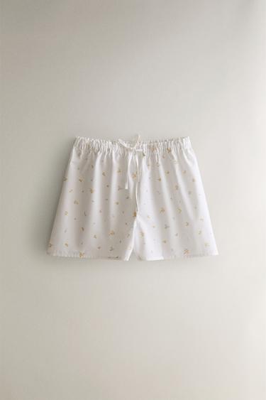 Zara FLORAL SHORTS - White - Image 0